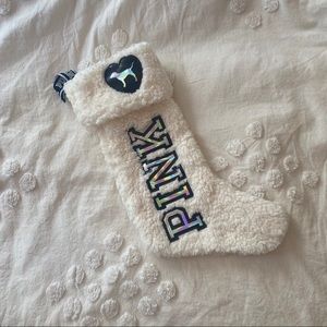 PINK Iridescent Sherpa Stocking